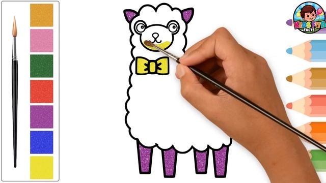 How to sketch and draw glowing glittering lama lamp like cartoon with color image design смотреть онлайн