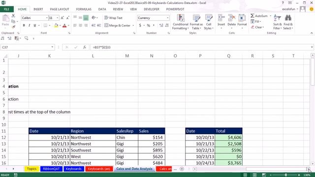Office 2013 Class #25 Excel Basics 07 What Excel Does Calculations and Data Analysis смотреть онлайн