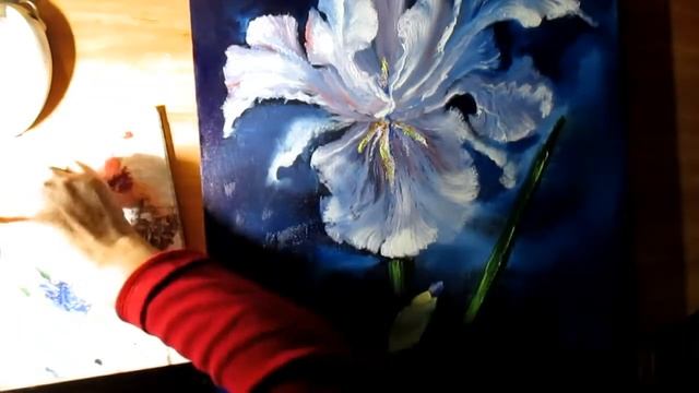 Нарисовать цветы" ИРИС"масляными красками. смотреть онлайн