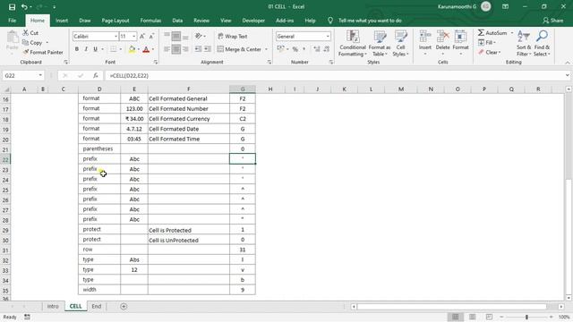 Excel CELL Function смотреть онлайн