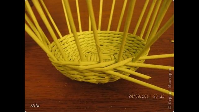 Плетение из газет. Корзинка. Мастер-класс. смотреть онлайн