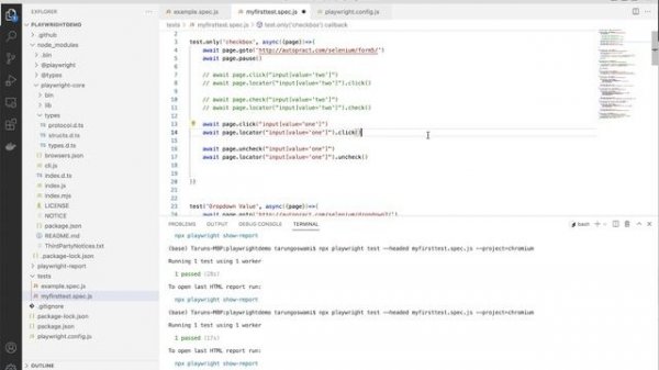 Playwright Check Uncheck Checkbox