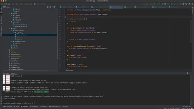 Refactoring our email sender files in node: Building a microservices-based NodeJS and React app #03 смотреть онлайн