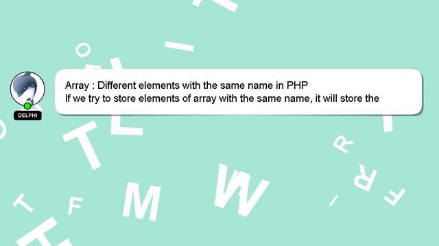Array : Different elements with the same name in PHP смотреть онлайн