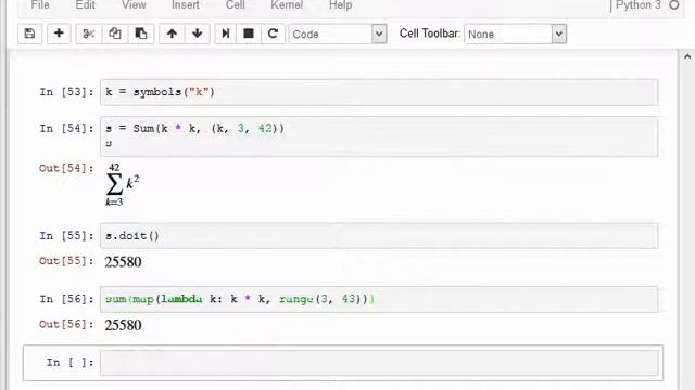 Summen in SymPy (Python) смотреть онлайн