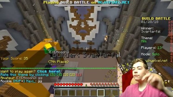 Майнкрафт Играем на сервере Хайпиксель БИЛД БАТЛ minecraft HYPIXEL