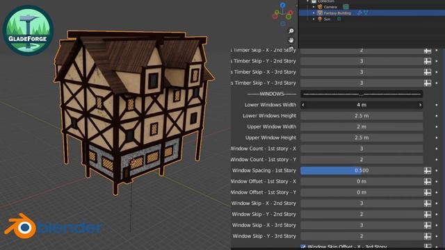 Fantasy Building Generator - Blender смотреть онлайн