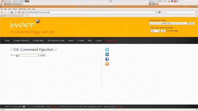 8 - bWAPP Tutorials - OS Command Injection смотреть онлайн