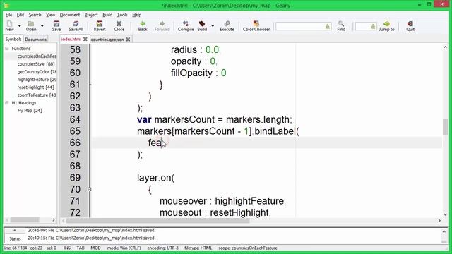 Create interactive web maps using Leaflet JS - 07 - Labels смотреть онлайн