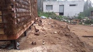 Сруб на винтовых сваях п. Рощино Ленинградская область.