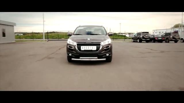 PEUGEOT 4008 2012. Защиты из нержавеющей стали RUSSTAL. Как сохранить свой бампер при парковке. смотреть онлайн