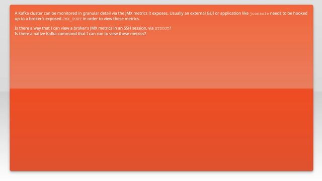 How to monitor JMX metrics of Kafka broker on command line? смотреть онлайн