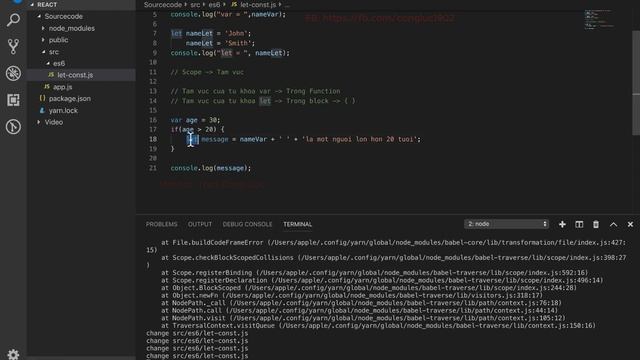 ReactJs cơ bản - #07 - ES6, so sánh var, let và const смотреть онлайн