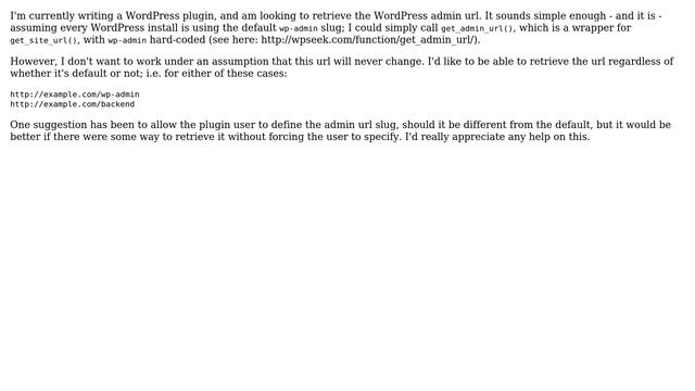 Wordpress: Plugin Development - Get Admin Url (Including cases where wp-admin is not used) смотреть онлайн