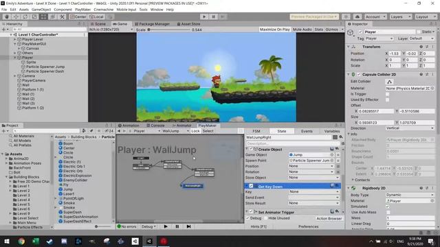 2D Platformer Unity & Playmaker - Wall-Jumping смотреть онлайн