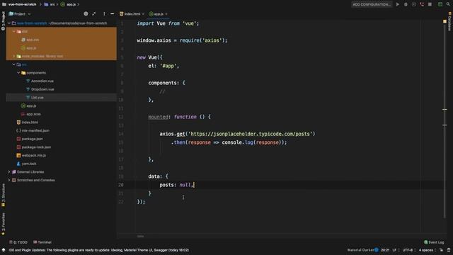 Vue.js Tutorial From Scratch - e09 - Making HTTP Requests with Axios, API Example смотреть онлайн
