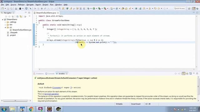 How to use foreach method(Terminal operations) in Java 8 Stream? | Streams in Java 8 смотреть онлайн