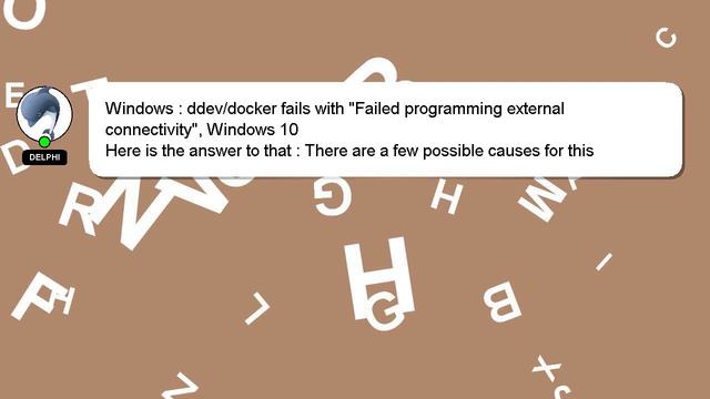 Windows : ddev/docker fails with "Failed programming external connectivity", Windows 10 смотреть онлайн