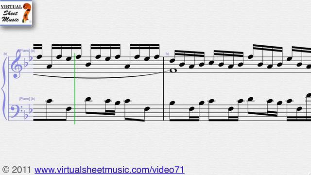 Johann Sebastian Bach's, Fugue in G minor BWV 578 piano solo sheet music - Video Score смотреть онлайн