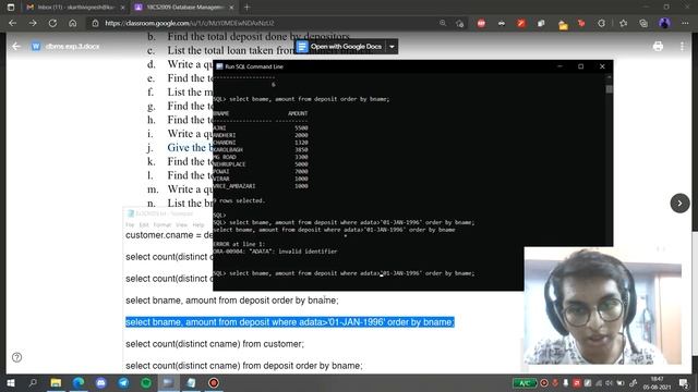 [DBMS] Exp 3 - Aggregate and Built-in cmds смотреть онлайн