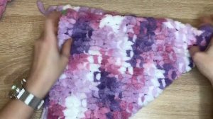 Подушка узором "ШАХМАТКА" из Alize Puffy color