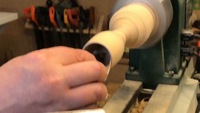 Совок для сыпучих продуктов из ольхи на токарном станке. смотреть онлайн