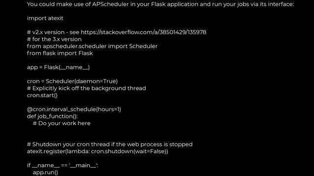 Python :How to schedule a function to run every hour on Flask?(5solution) смотреть онлайн
