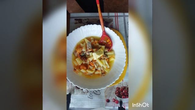 ПОДАЧА К СТОЛУ ,РЫБНОГО СУПИКА ИЗ КОНСЕРВИРОВАННОЙ ГОРБУШИ,ОТ МИХАЛЫЧА ДОБРОТЫ