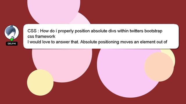 CSS : How do i properly position absolute divs within twitters bootstrap css framework смотреть онлайн