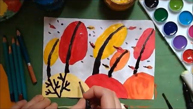 Рисуем осень. Урок рисования для детей. смотреть онлайн