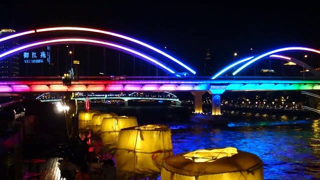 Guangzhou. Bridge over the Pearl River.MP4 смотреть онлайн