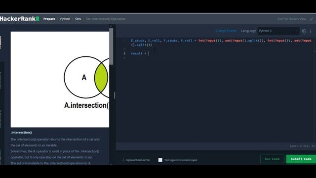Python Problems #43: Set .intersection() Operation смотреть онлайн