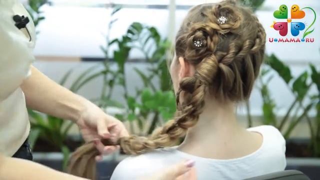 Вечерние прически из кос (плетение кос). Как делать прически в домашних условиях. смотреть онлайн