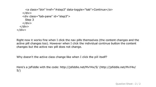 HTML : Changing the active class as well as content in nav pills смотреть онлайн
