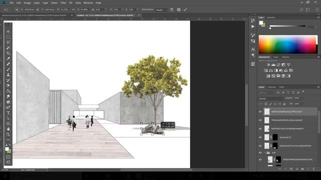 Outdoor Collage Render using Photoshop. смотреть онлайн