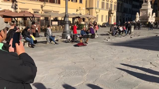 Beautiful Violinist Street Performer In Florence, Italy (Piazza Santa Croce)
