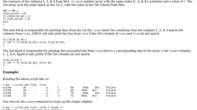 Comparing two files using Unix and Awk (2 Solutions!!) смотреть онлайн