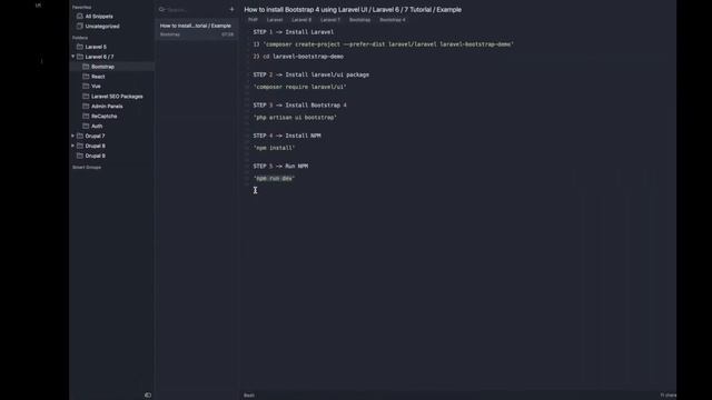 How to install Bootstrap 4 using Laravel UI / Laravel 6 / 7 Tutorial / Example смотреть онлайн