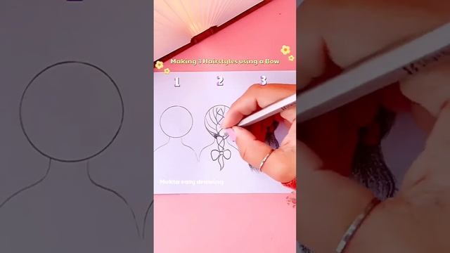 How to draw 3 Hairstyles using a Bow #Shorts #Hairstyles смотреть онлайн