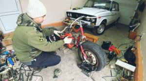 Собираю  самодельный мопед  с колёсами от Оки , руль и бак  .2 ч  обзор работ.
