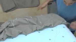 Как сделать кровать в каретной стяжке КОЛЕТТО с изголовьем своими руками.