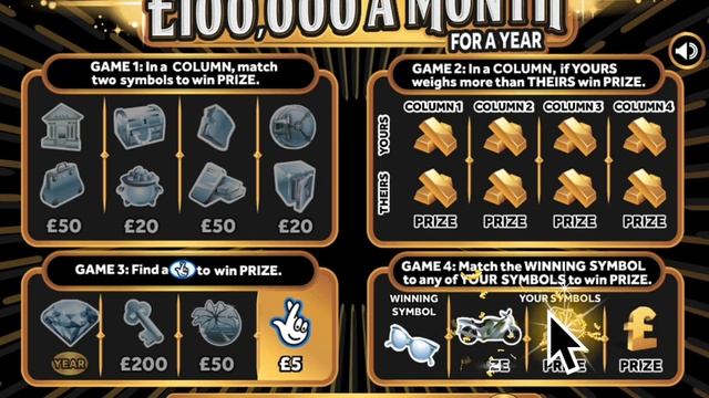 £100 000 A Month for a Year Scratch Card. Another Instant Win Scratch Card Lottery Online Game смотреть онлайн