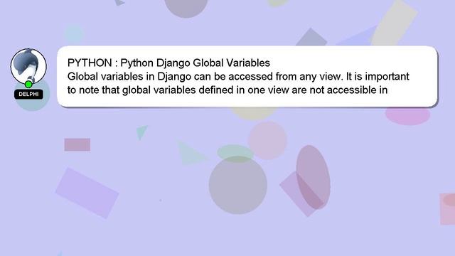 PYTHON : Python Django Global Variables смотреть онлайн