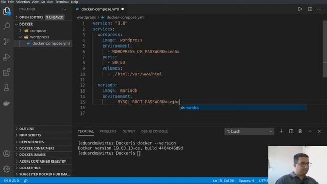 [Docker] - 4 - Servidor wordpress usando docker e docker compose смотреть онлайн