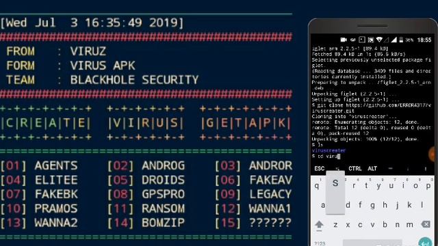 Termux: installing Viruscreater | Virus.apk смотреть онлайн