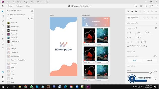 Wallpaper App UI Design in Adobe XD 2023 | HDWallpaper Screens Tutorial смотреть онлайн