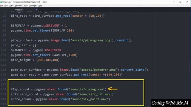 Adding Game Sound Effects and Game Over | Game Development for beginners with Python смотреть онлайн