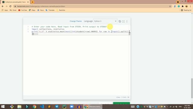 HackerRank Collections.namedtuple() problem solution in Python | Python problems solutions смотреть онлайн