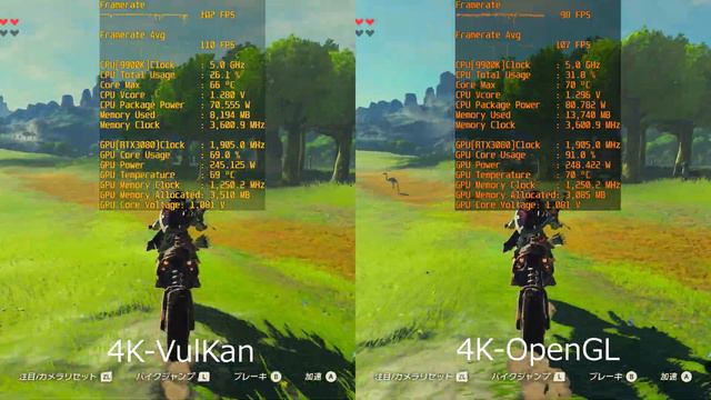 RTX3080 CEMU 4K OpenGL,Vulkan Comparison (ver1.21.2 ZELDA BOTW) смотреть онлайн