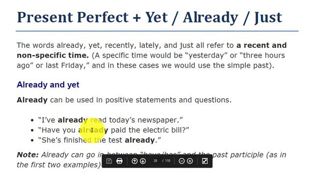 Present Perfect Usage with some words смотреть онлайн